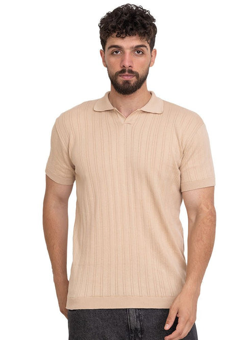 Beige F - Polo Neck Pullover - Khotwh